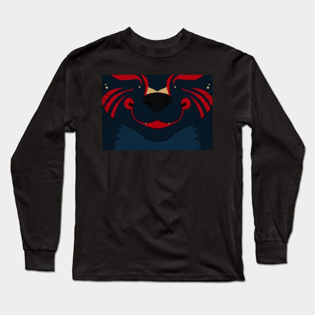 Dark Kitsune Face Long Sleeve T-Shirt by KeishaMaKainn